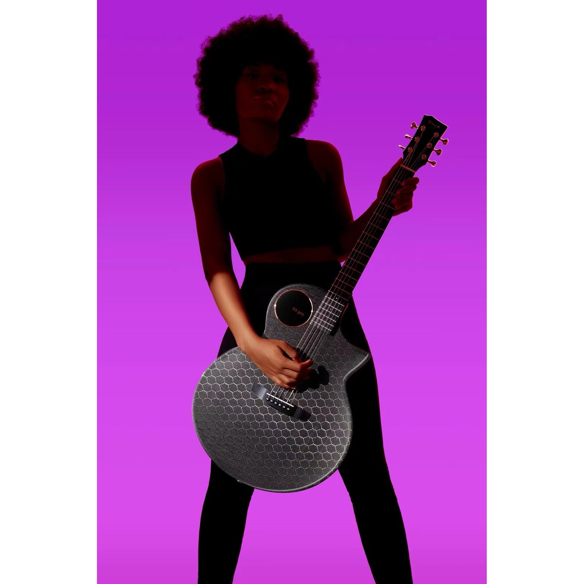 Enya X4 Pro acoustic-electric guitar side detail