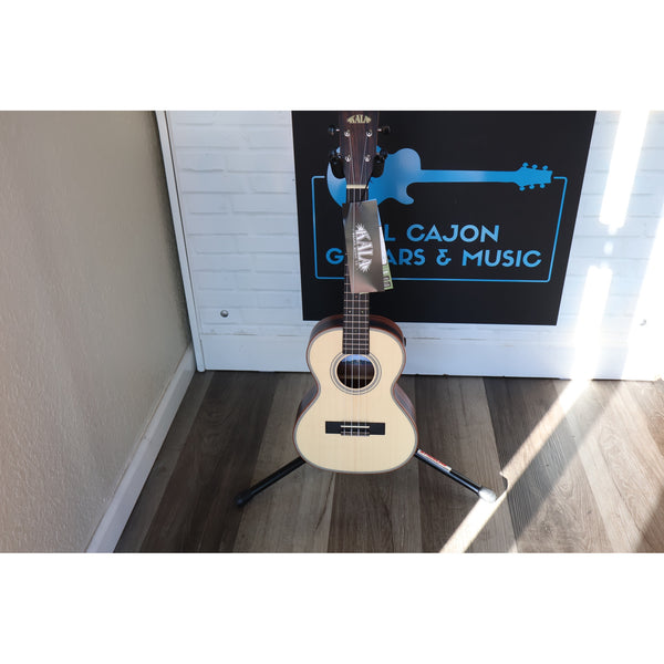 Kala Solid Spruce Top Striped Ebony Tenor Ukulele – KA-SSEBY-T