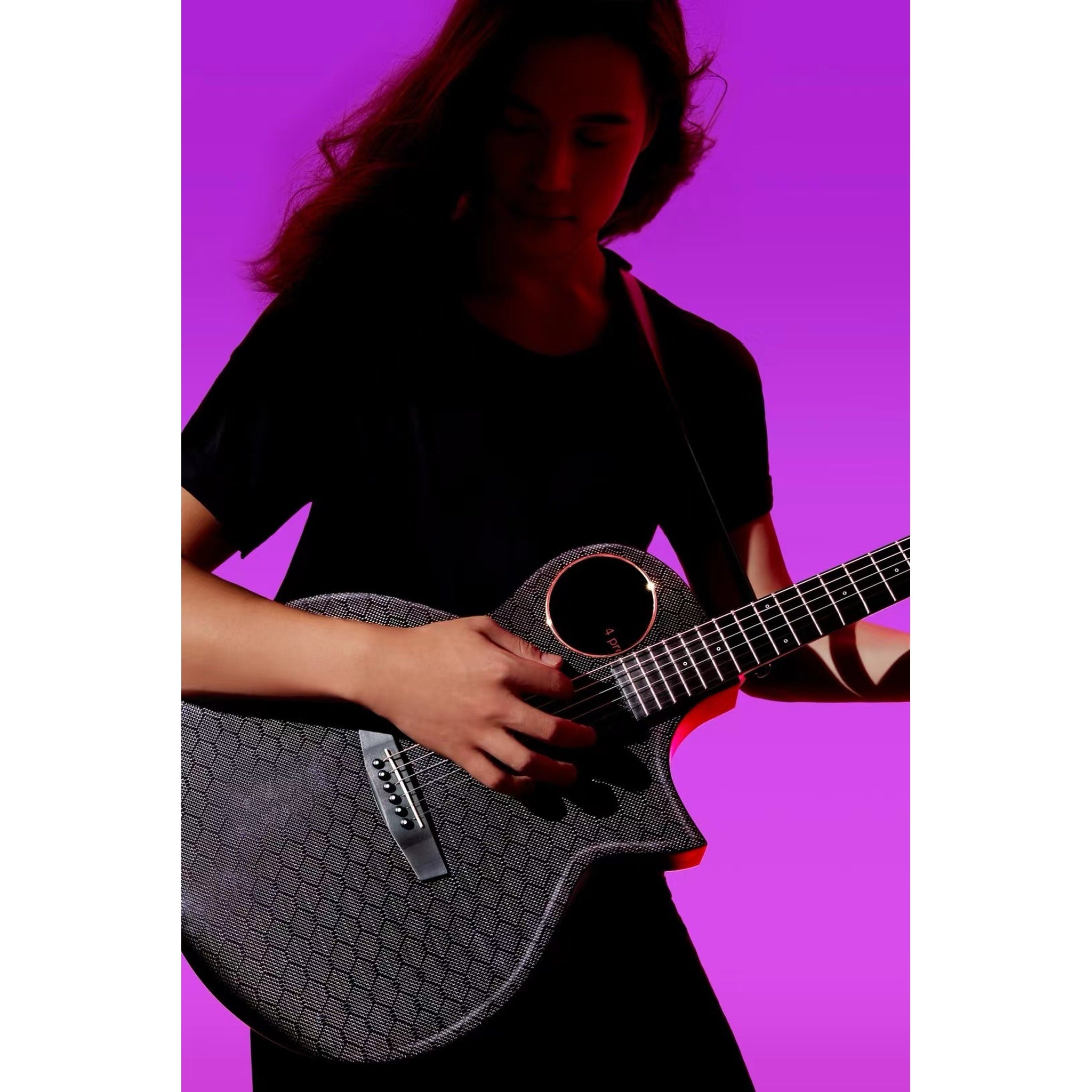 Enya X4 Pro guitar neck and body detail