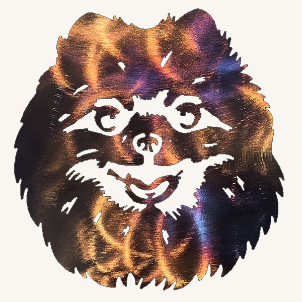 Pomeranian Face Metal Art