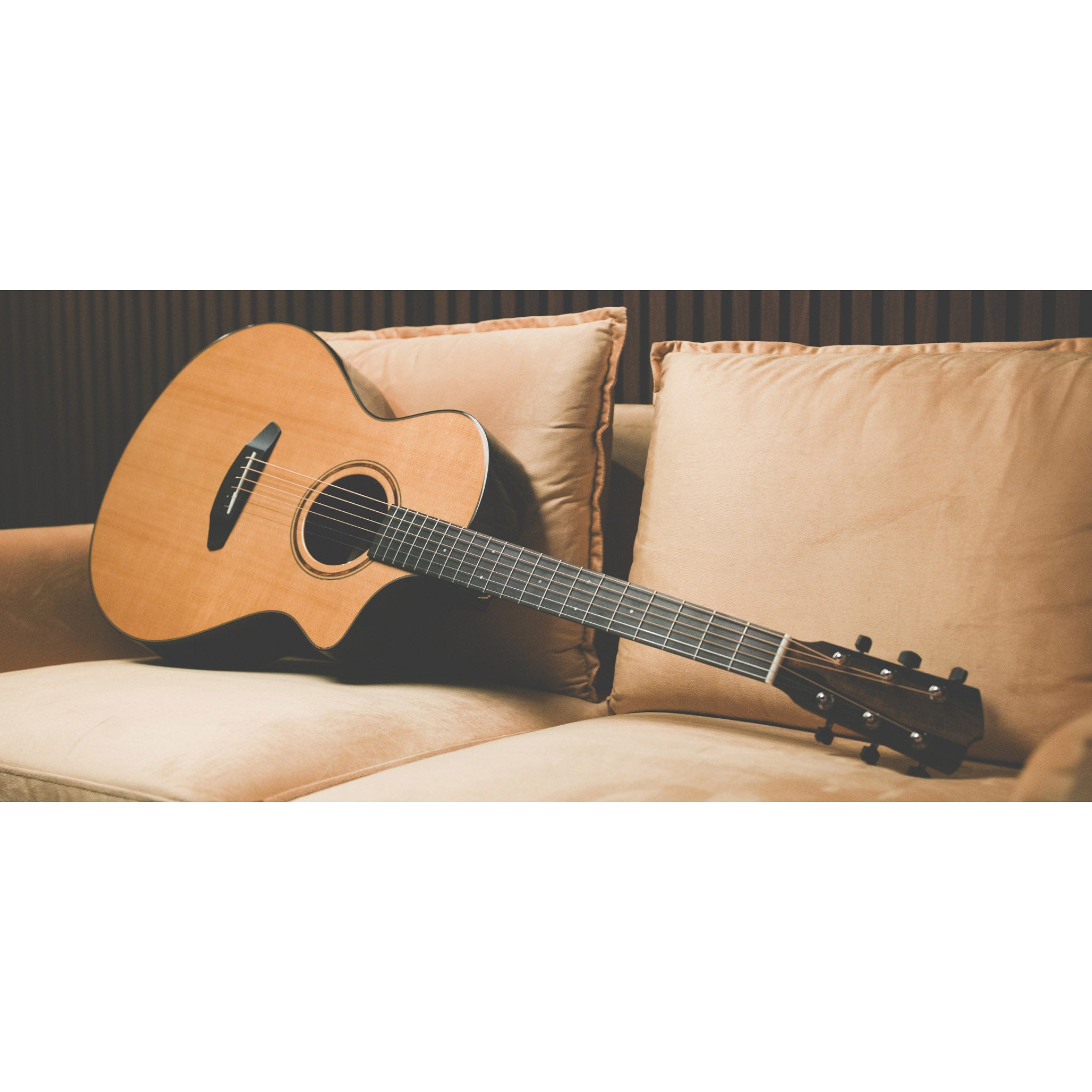 lifestyle couch Breedlove RTC SR CE cutaway acoustic guitar
