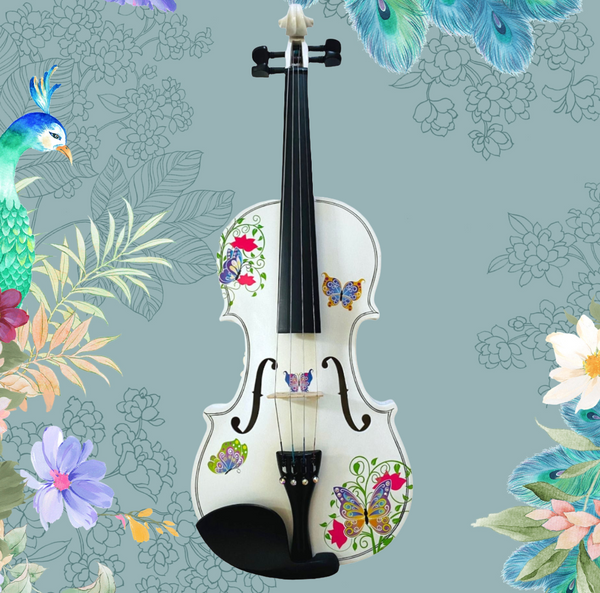 Butterfly White 1/2 Violin Outfit SUPER SAVINGS