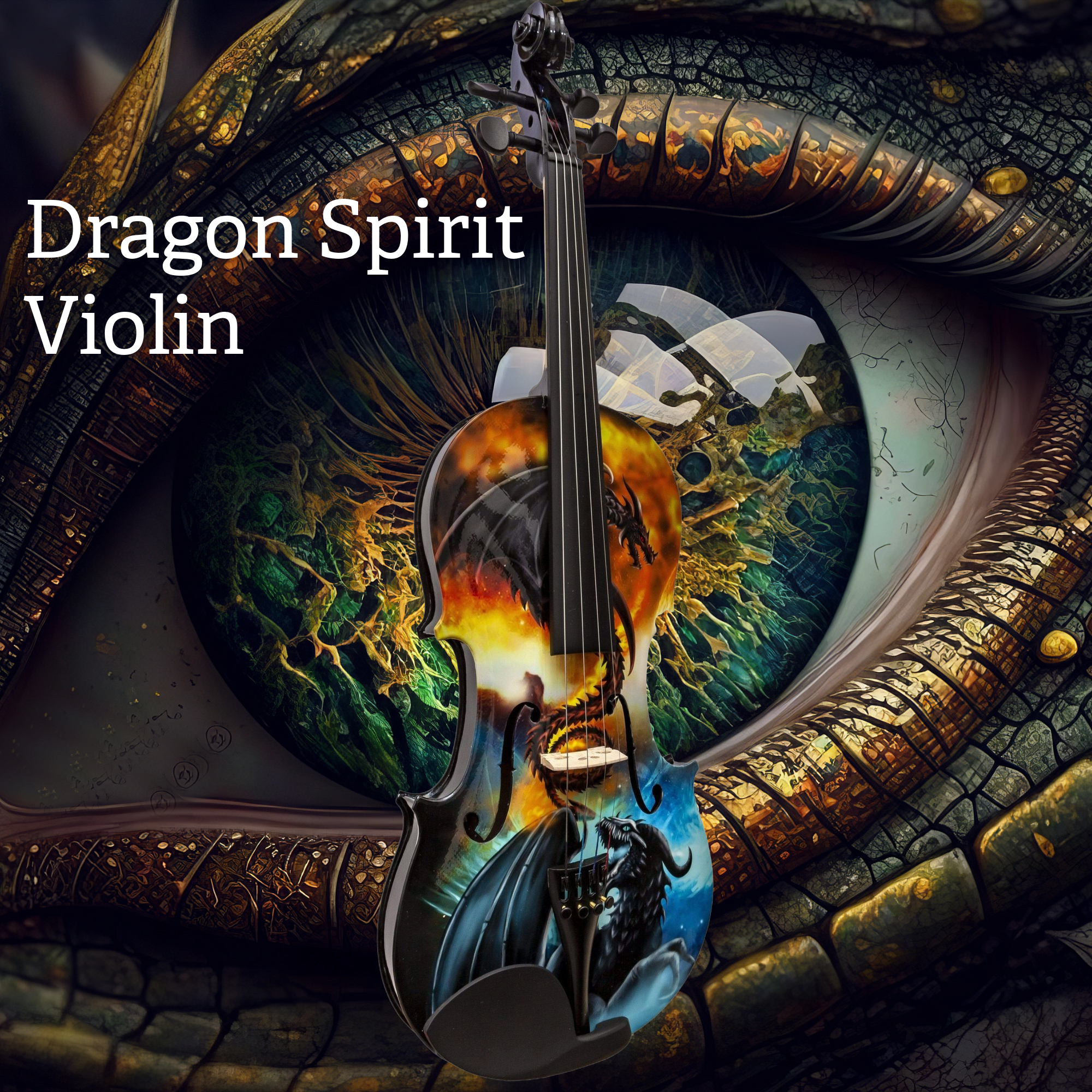 Dragon Black 1/2 Violin Outfit