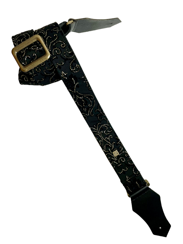Rock'N'Roll 2" Black and Gold Guitar and Bass Straps