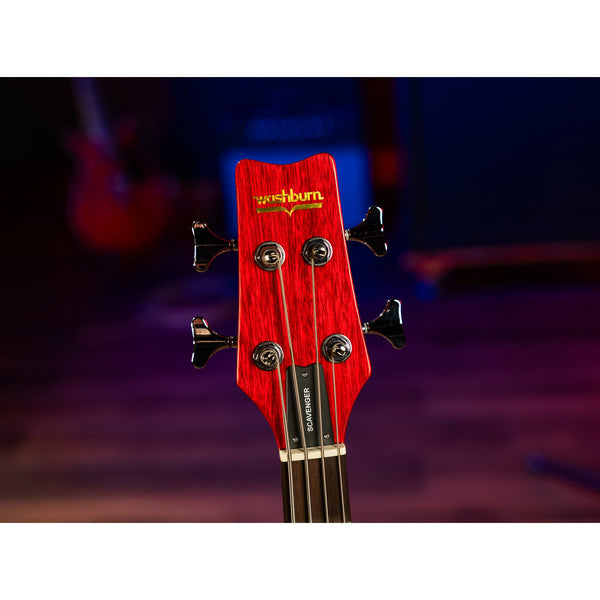 Washburn SB4R Wing Series Scavenger Electric Bass – Trans Red