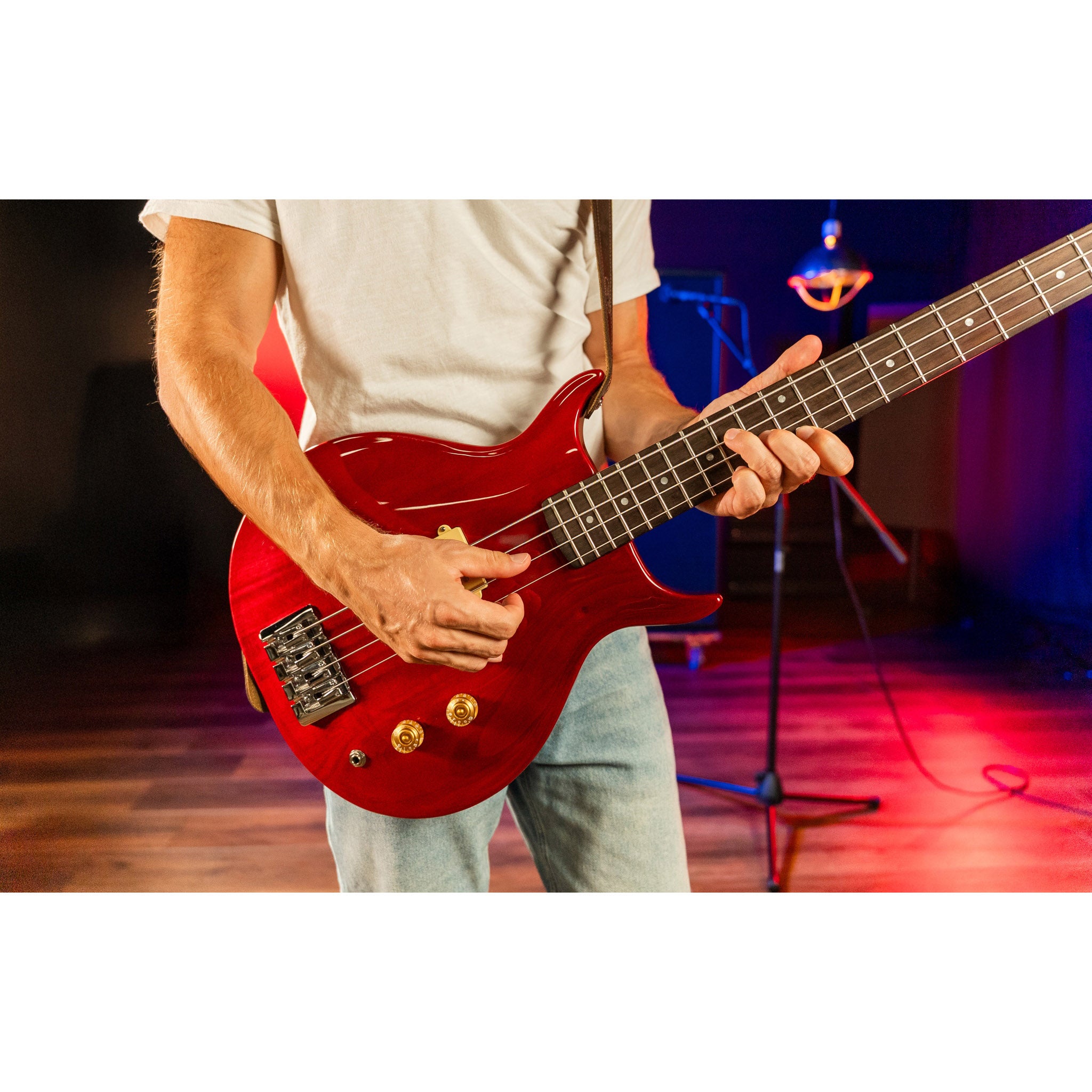 Washburn SB4R Wing Series Scavenger Electric Bass – Trans Red