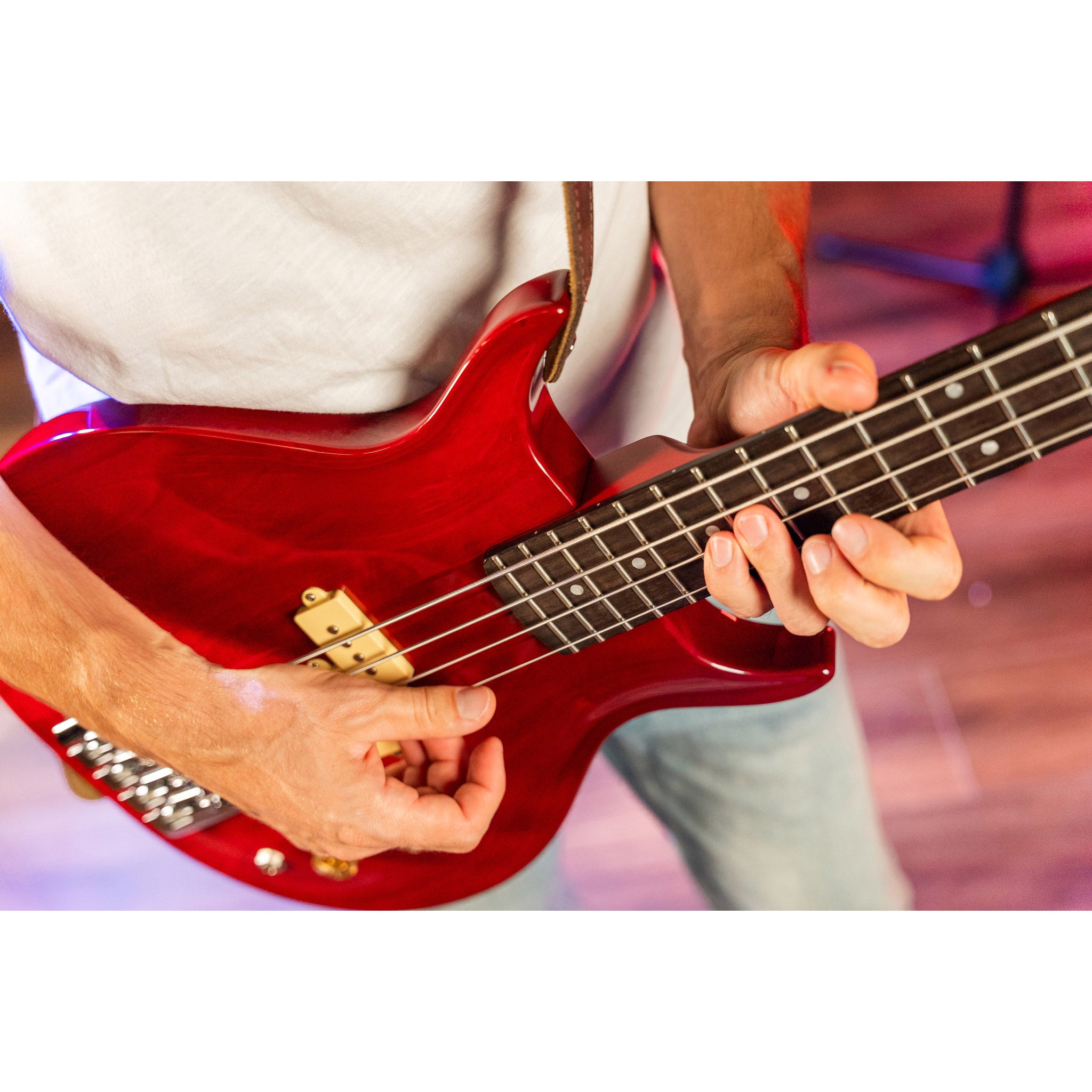 Washburn SB4R Wing Series Scavenger Electric Bass – Trans Red