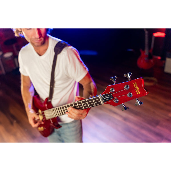 Washburn SB4R Wing Series Scavenger Electric Bass – Trans Red