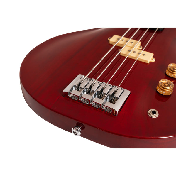 Washburn SB4R Wing Series Scavenger Electric Bass – Trans Red