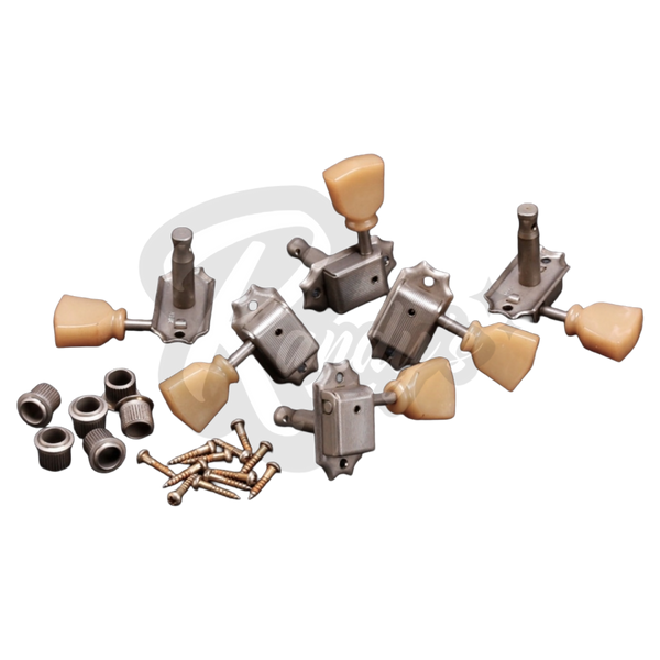 SD90-SL Relic Aged Nickel Vintage Deluxe Tuners w/ Keystone Buttons (L3+R3) - Fits Gibson® & Epiphone®