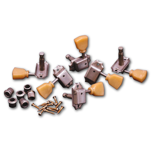 SD90-SL Relic Aged Nickel Vintage Deluxe Tuners w/ Keystone Buttons (L3+R3) - Fits Gibson® & Epiphone®