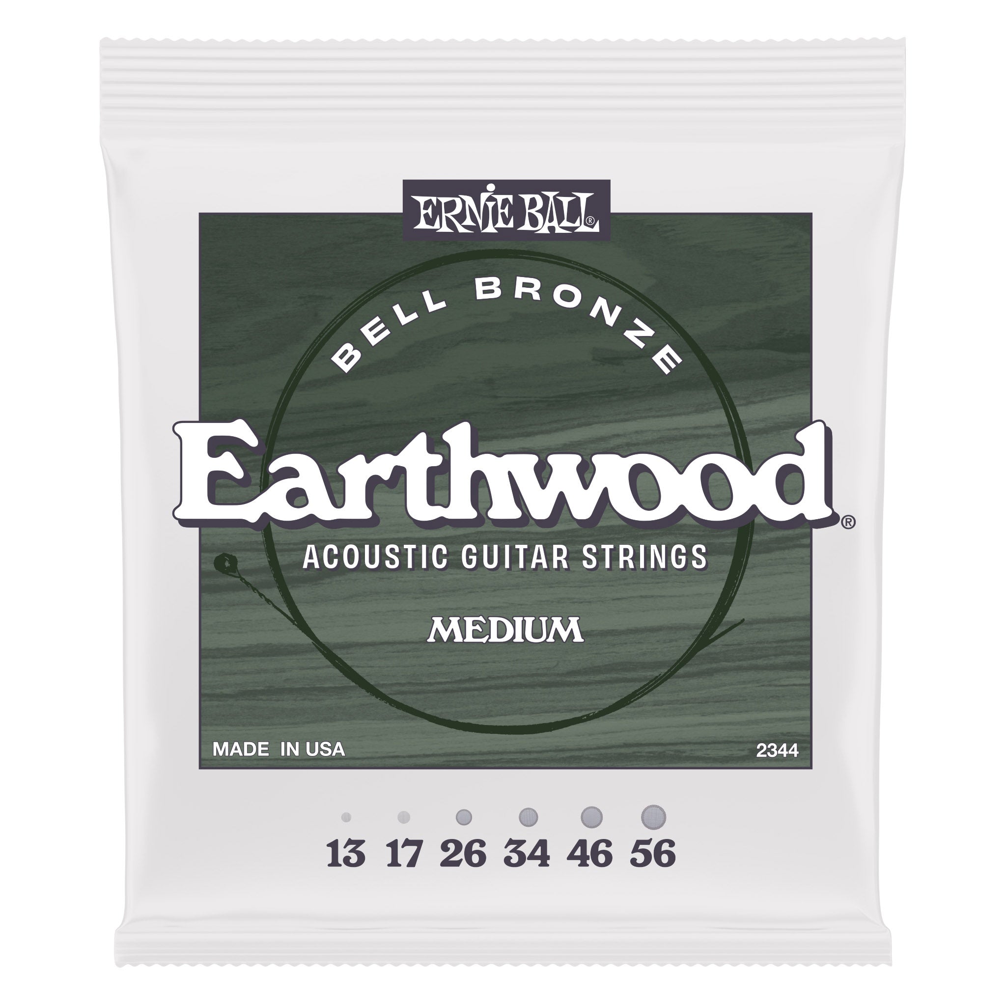 Ernie Ball Earthwood acoustic guitar strings packaging on a white background