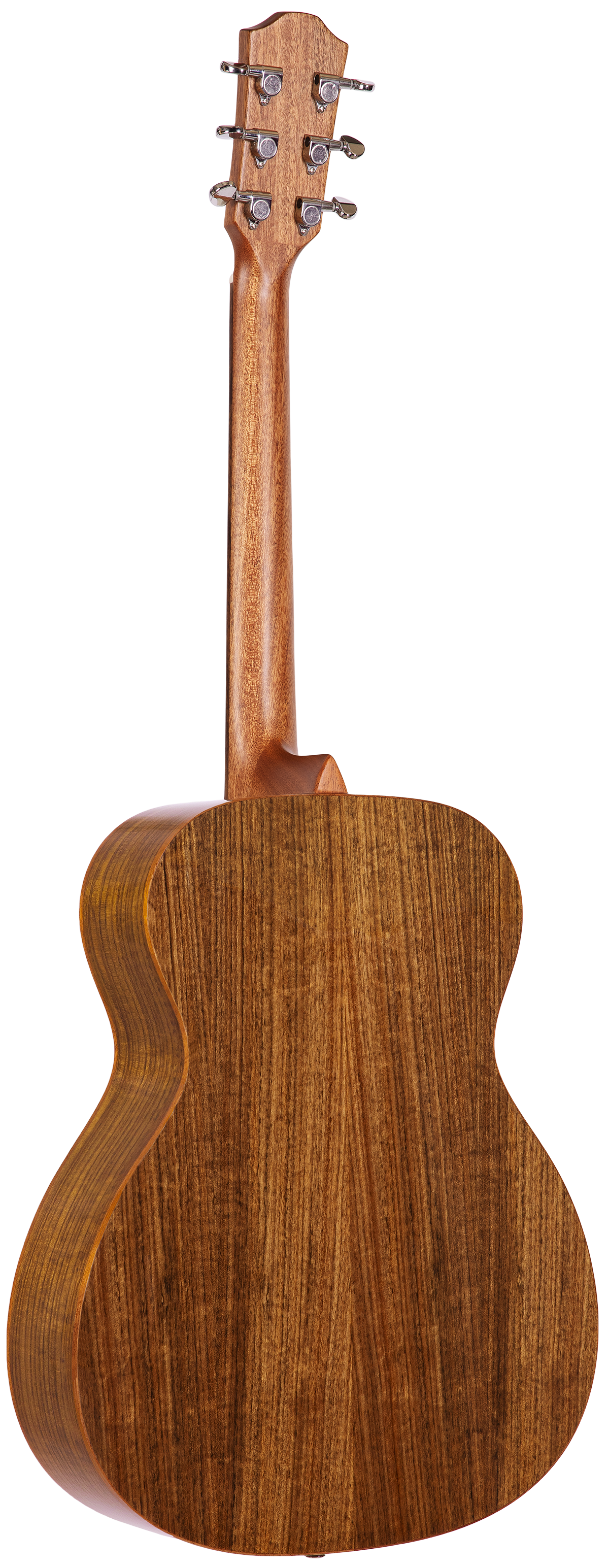 Teton STG110NT grand concert acoustic guitar studio back view, ovangkol back and sides