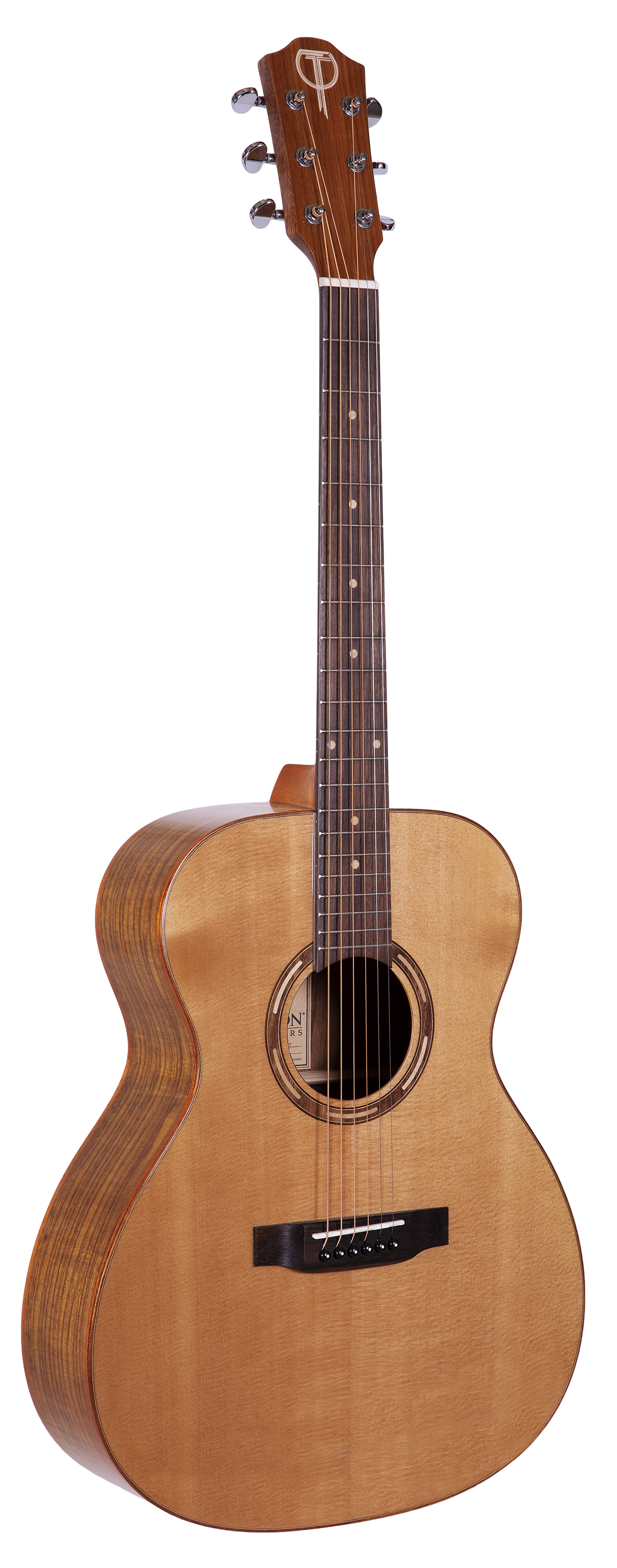 Teton STG110NT grand concert acoustic guitar studio front view, solid Sitka spruce top, ovangkol body