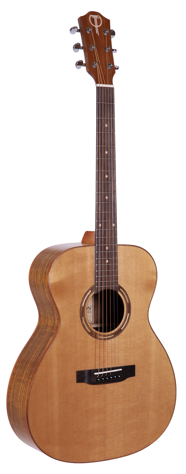 Teton STG110NT grand concert acoustic guitar studio front view, solid Sitka spruce top, ovangkol body