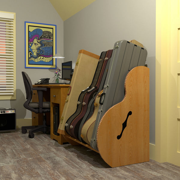 The Studio™ Deluxe Guitar Case Rack | Red Oak, Regular