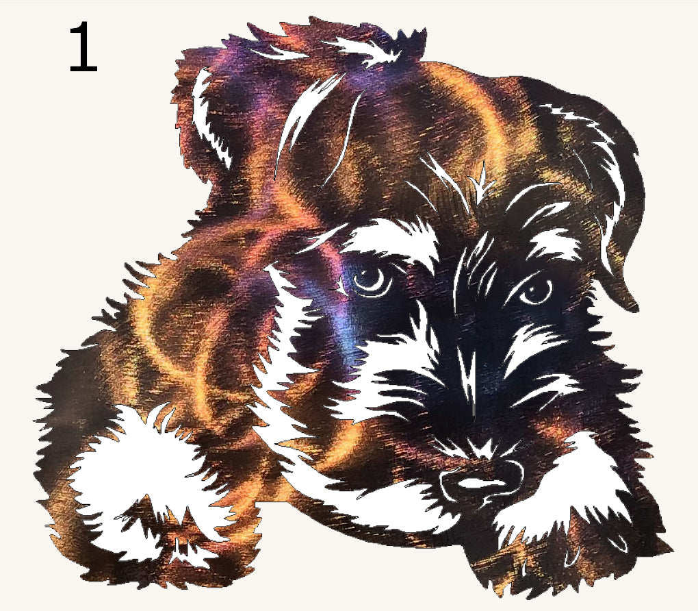 Schnauzer Metal Art Sculpture