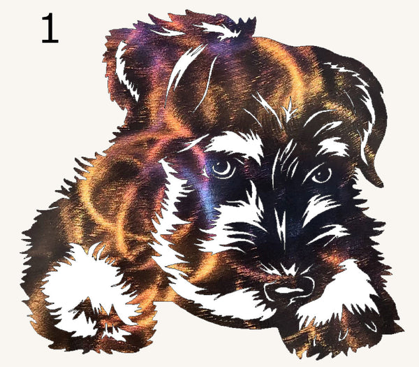 Schnauzer Metal Art Sculpture