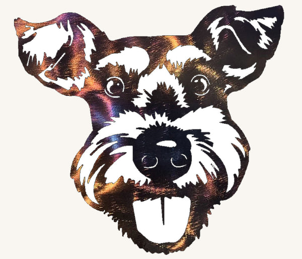 Schnauzer Metal Art Sculpture
