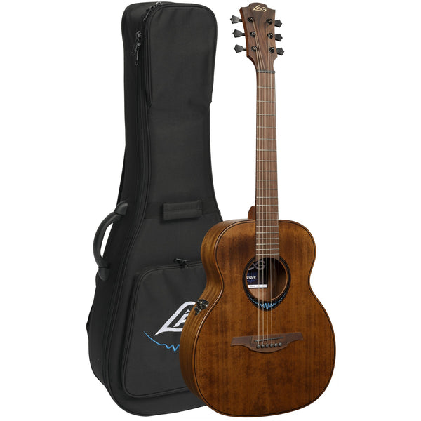 Lag BlueWave Travel Vintage Brown Satin Smart Guitar