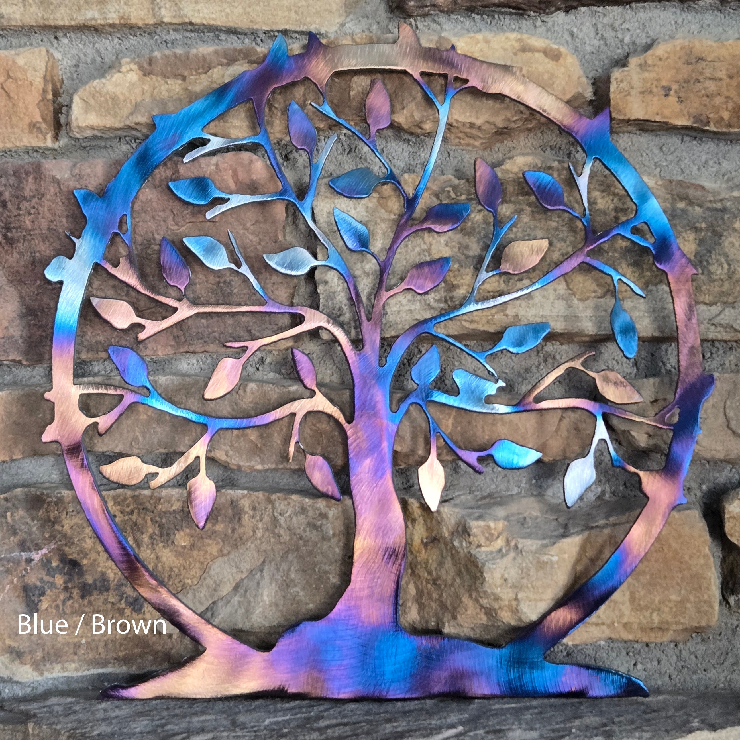 Tree of Life / Family Tree with Circle Metal Art Sculpture
