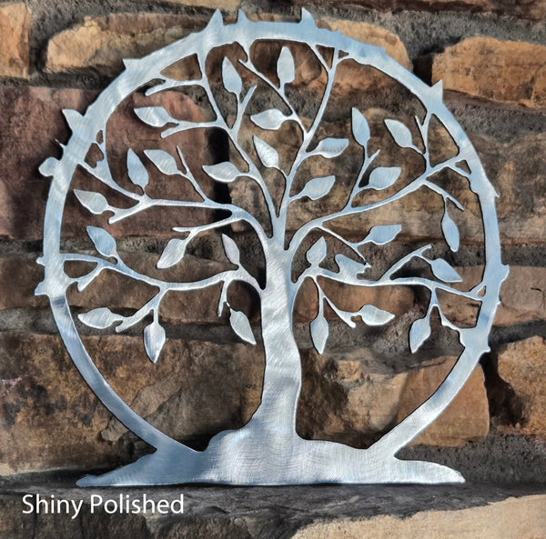 Tree of Life / Family Tree with Circle Metal Art Sculpture