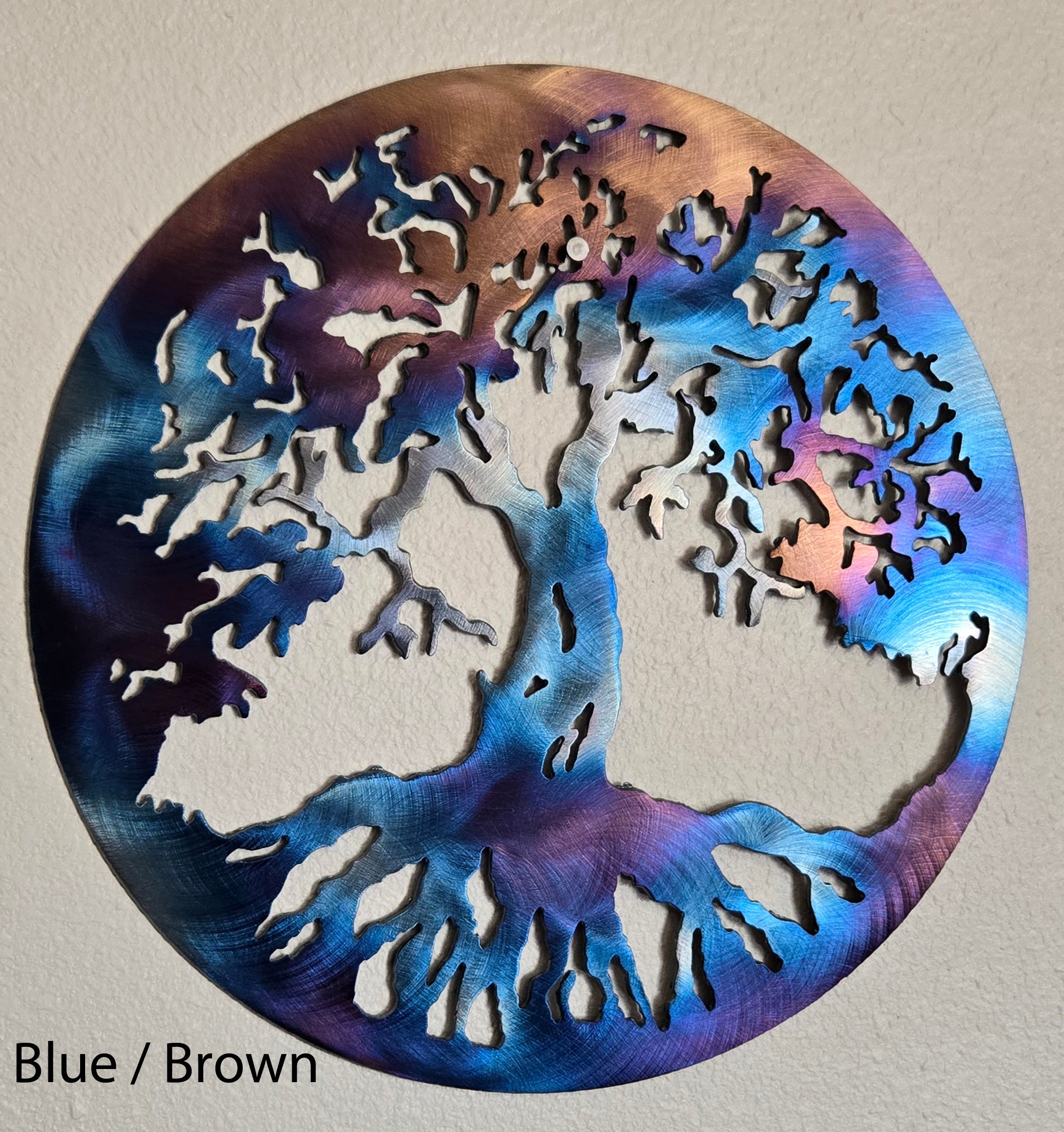 Tree of Life / Family Tree Round Metal Art Sculpture