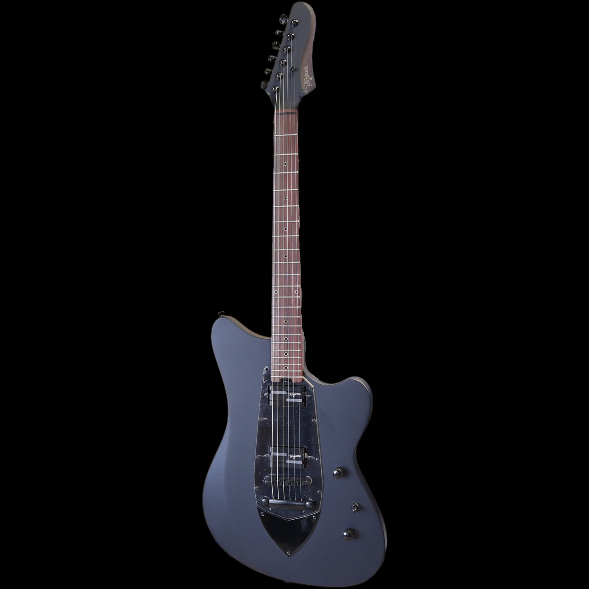 Tagima Stealth Rocker 1 of 10 Custom Huntington Beach for ECGMusic - photo taken at the shop on Sept 26 2026 of actual guitar you will get...black background photo by ECGMusic owner Frank Cogliano.