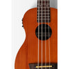 Close-up of a Kala Nomad Acoustic-Electric U•BASS® - UBASS-NOMAD-FS with a warm orange-brown finish, dark fretboard, and soundhole branding reading UBASE.