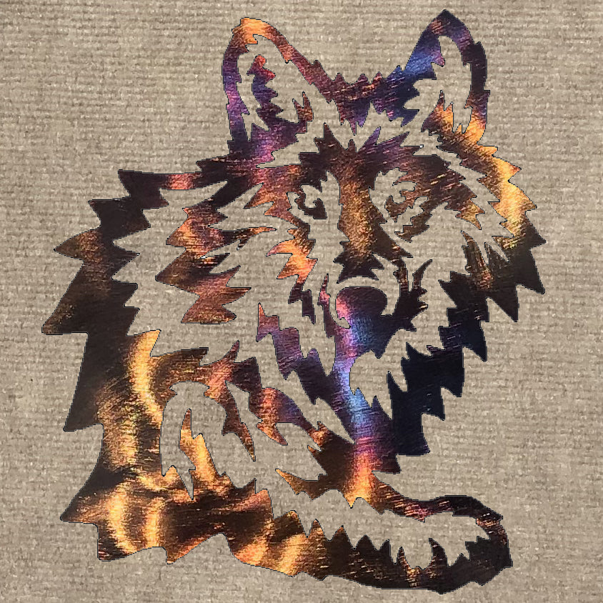 Wolf Head with Leg Metal Art (#102)