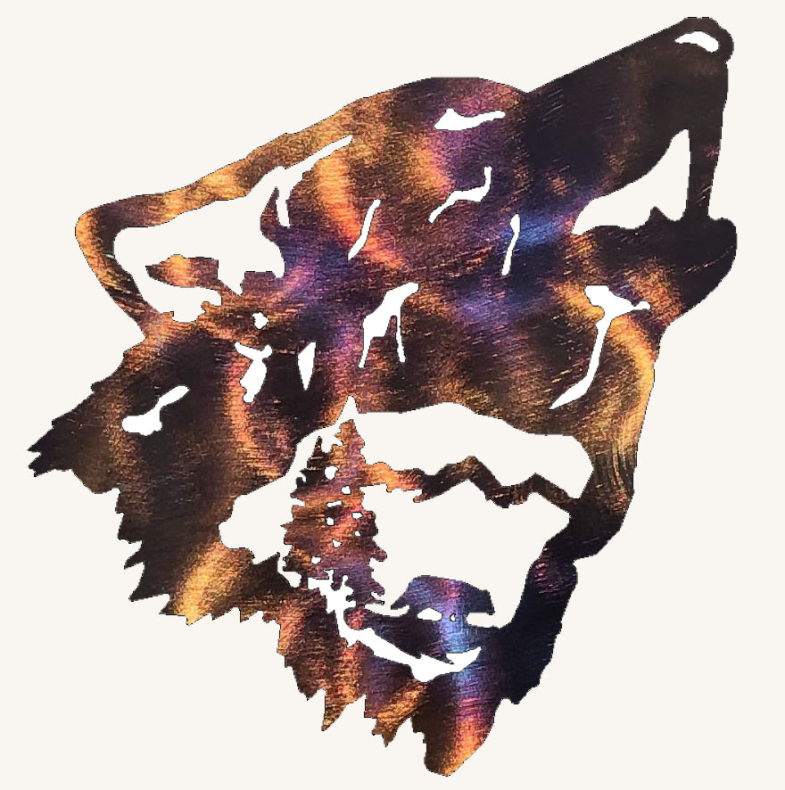 Wolf Head with Bear and Tree Interior (#104)