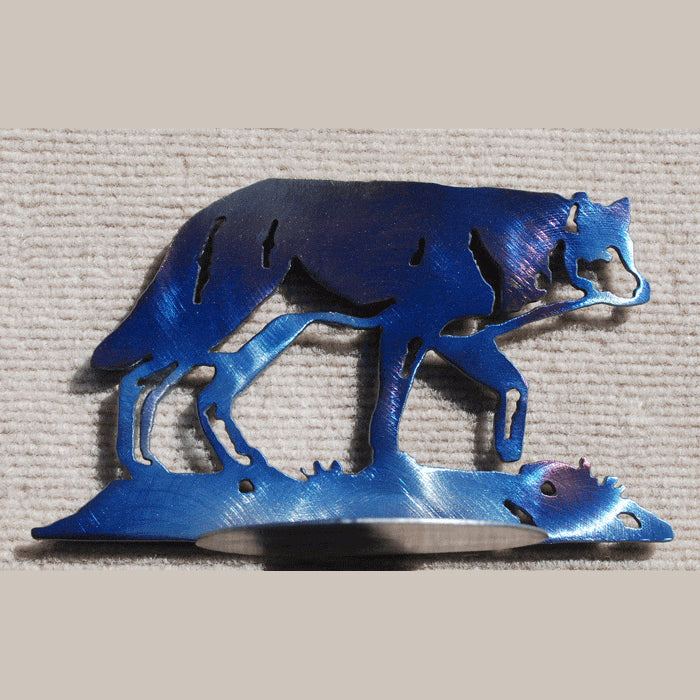 Wolf Walking Gently Candle Holder (#105CH)