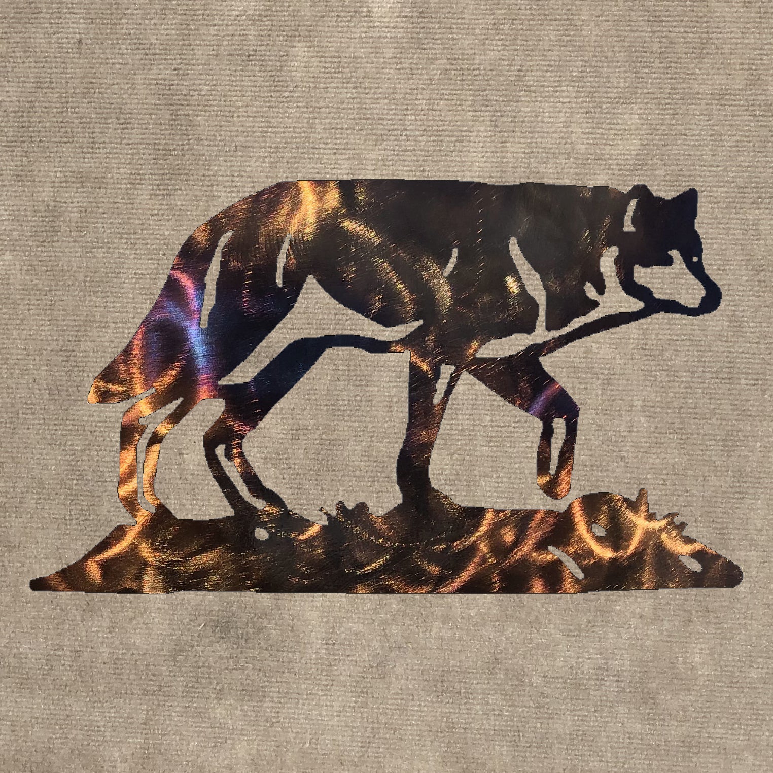 Wolf Walking Gently Metal Art (#105)
