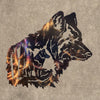 Wolf Head with Wolf and Tree Interior Metal Art (#106)