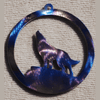 Wolf Howling in Circle Metal Art (#117)