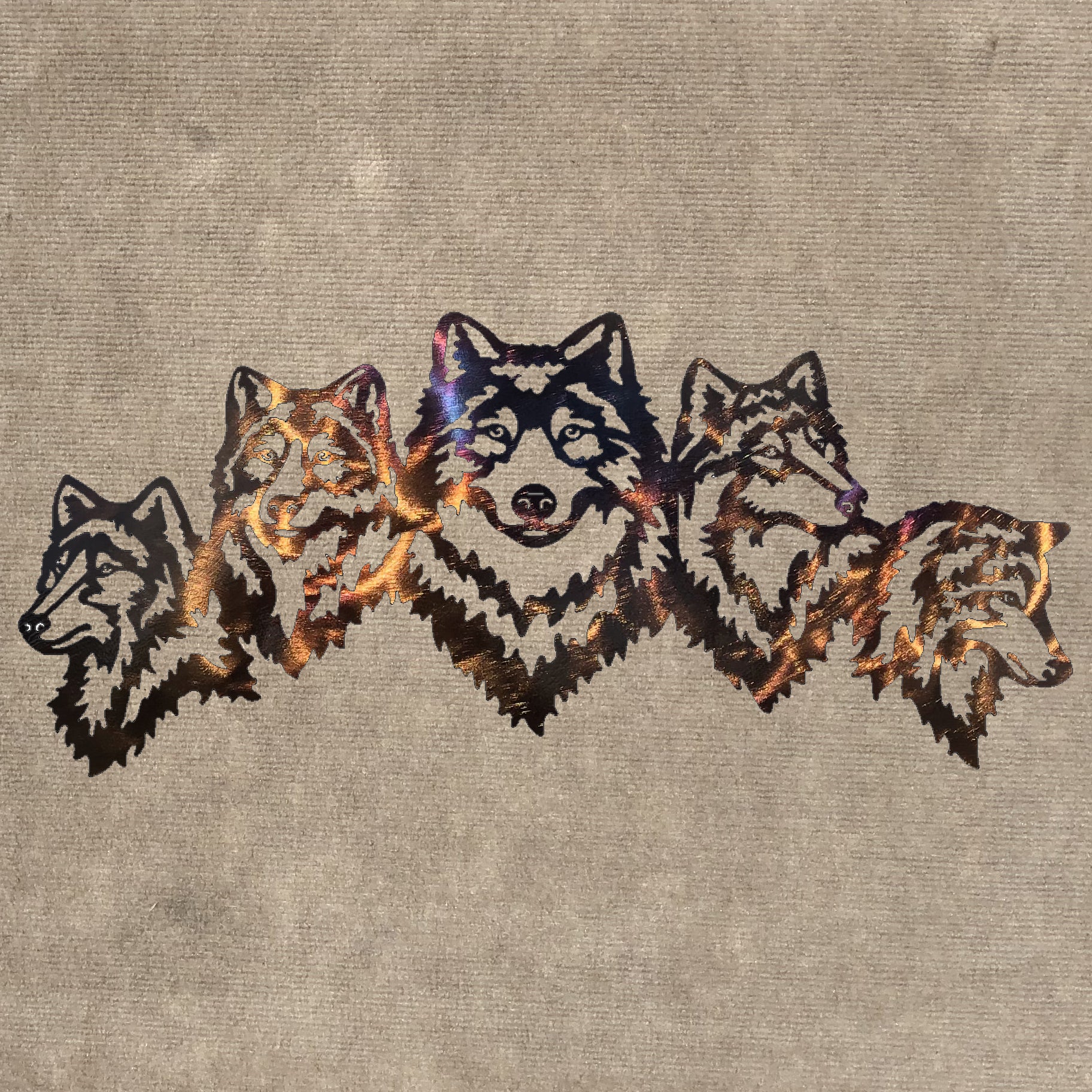 Wolves - Family of Five Metal Art (#120)