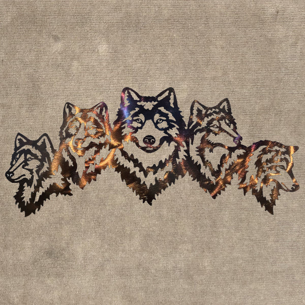Wolves - Family of Five Metal Art (#120)