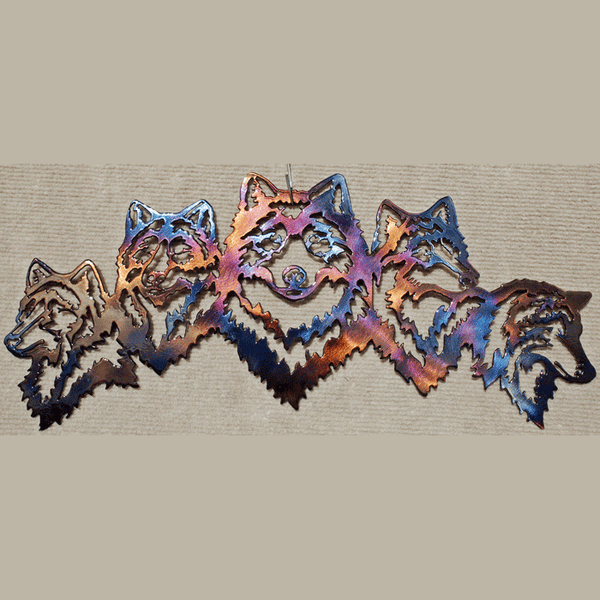 Wolves - Family of Five Metal Art (#120)
