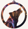 Wolf Head Howling In Circle Metal Art (#122)