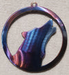 Wolf Head Howling In Circle Metal Art (#122)