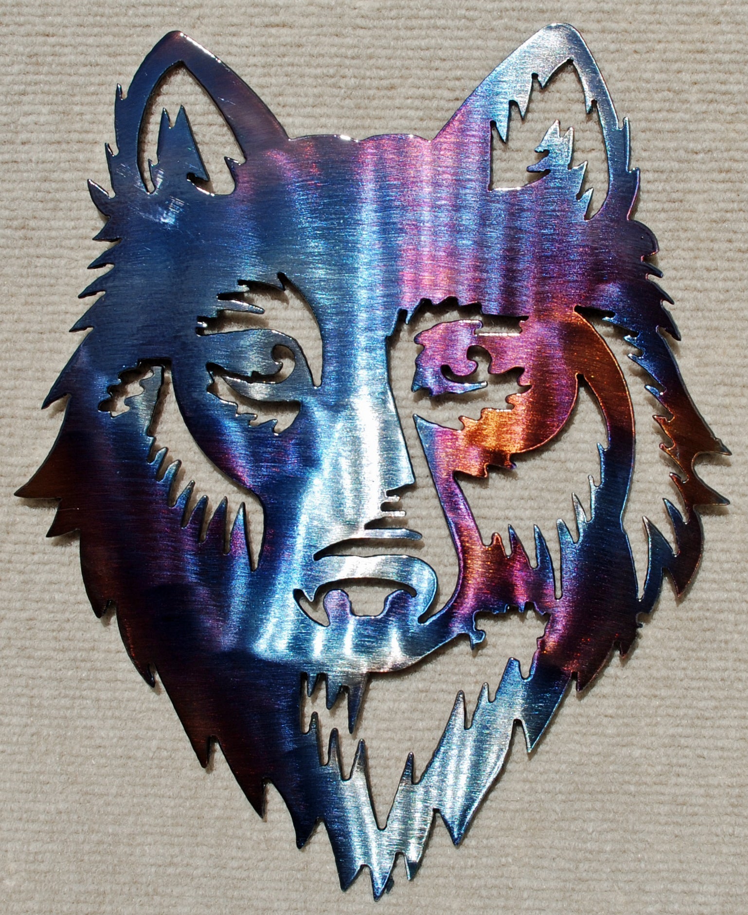 Wolf Face Front Metal Art (#126)