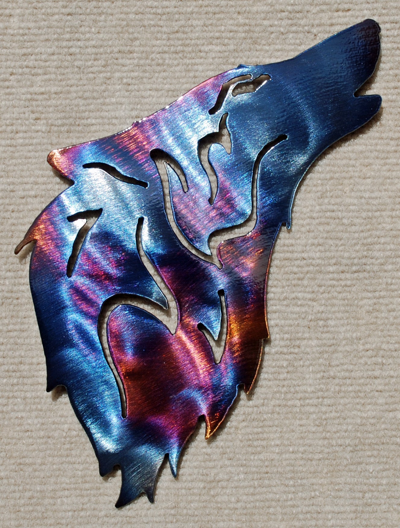 Wolf Head Howling Metal Art (#128)