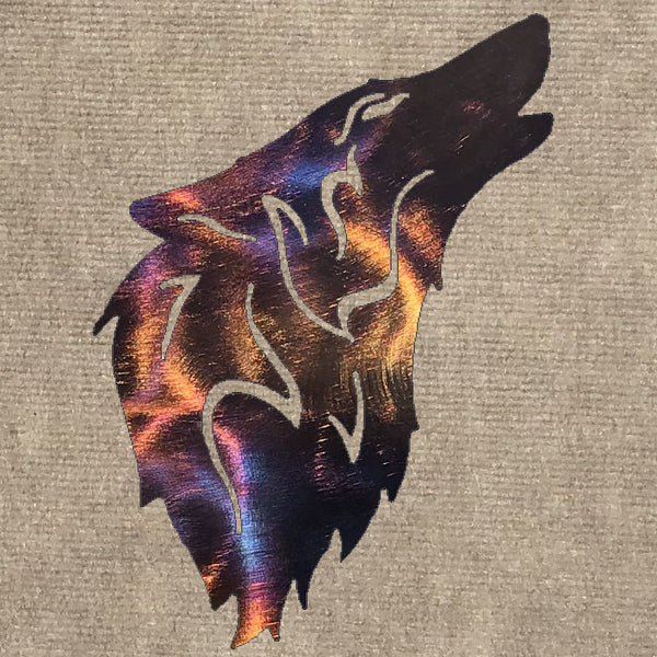 Wolf Head Howling Metal Art (#128)
