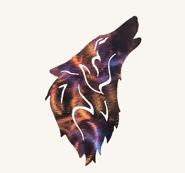 Wolf Head Howling Metal Art (#128)