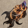 Wolf Head with Flowing Hair Metal Art (#131)