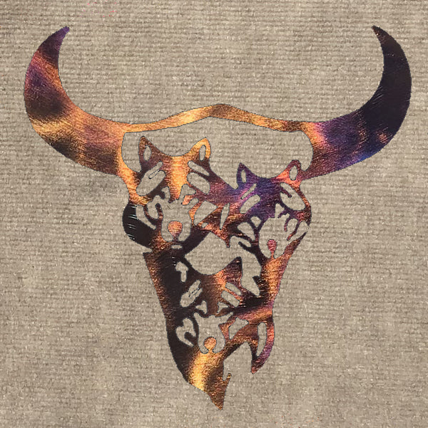 Wolf Heads in Steer Skull (#137)