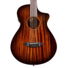 Breedlove Wildwood Pro Wildwood Pro Parlor Concertina Suede CE African Mahogany–African Mahogany — front closeup
