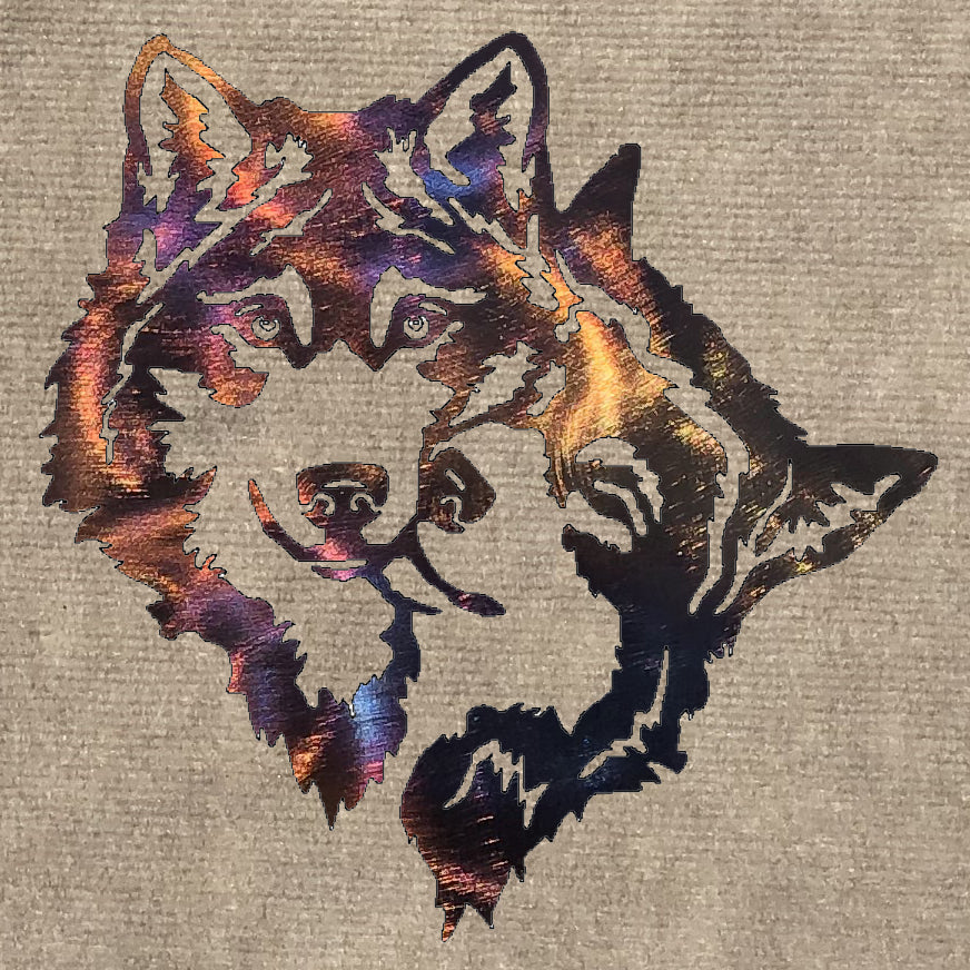 Two Wolves in Love Metal Art (#144)