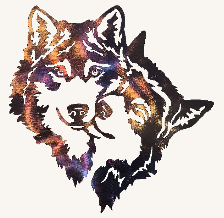 Two Wolves in Love Metal Art (#144)