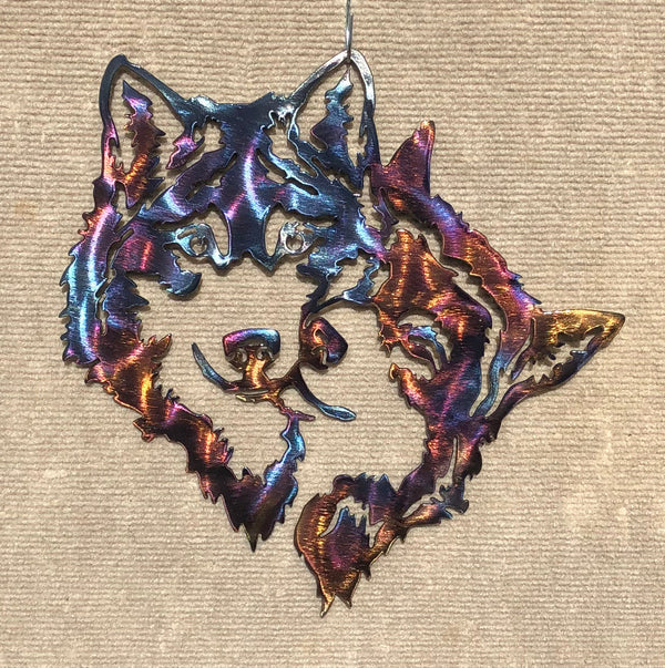 Two Wolves in Love Metal Art (#144)